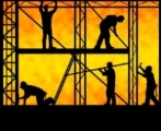 workers on scaffolding